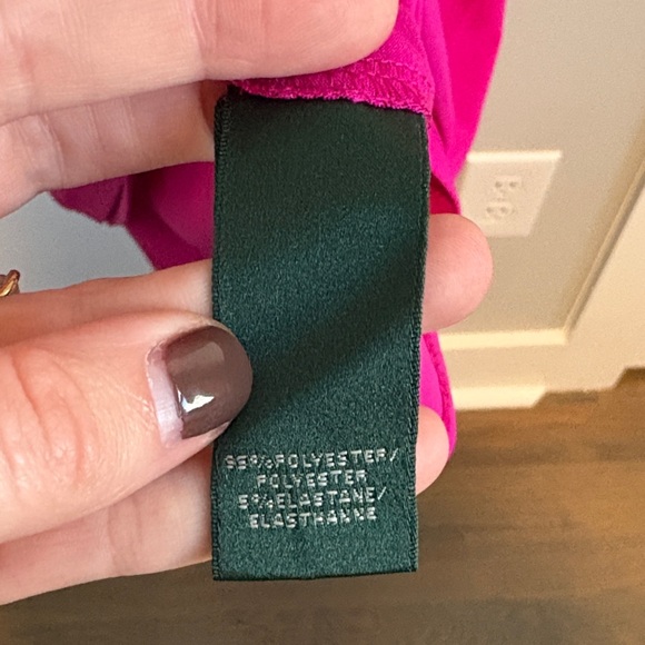 Lauren Ralph Lauren Bold Pink Midi Dress with Cowl Neck - Picture 6 of 7